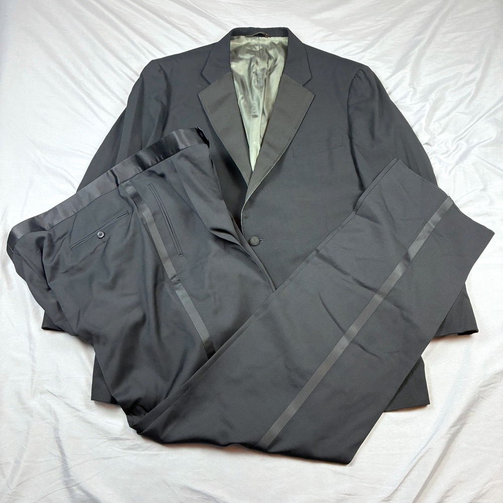 Paul Stuart Tuxedo Notch Lapels 44R 38W Unhemmed Pants Classic Luxury Evening